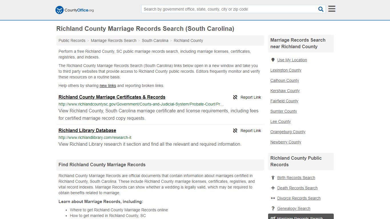 Marriage Records Search - Richland County, SC (Marriage ...